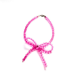 Pinky panter bow necklace